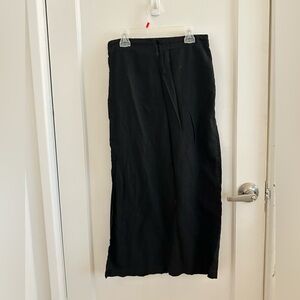 Aritzia Babaton Black Linen Maxi Skirt